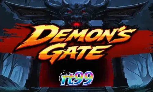 Tampilan visual slot Demon's Gate dengan tema portal mistis dan simbol rune yang bercahaya.